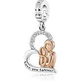 Bolenvi Married Couple Love You Forever Heart Anniversary Charm, Multi-Clasp Clip On Pendant, 925 Sterling Silver Charms Compatible with Pandora & Other Charm Bracelets, Necklaces & Jewelry Making