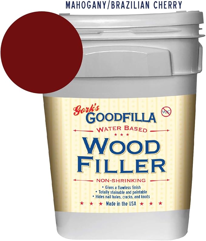 WaterBased Wood & Grain Filler Mahogany 3.5 Gallon by Goodfilla
