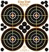 25 Pack - 4 Bullseye - Reactive Splatter Targets - Adhesive Multicolor Version- GlowShot - Gun and Rifle Targets