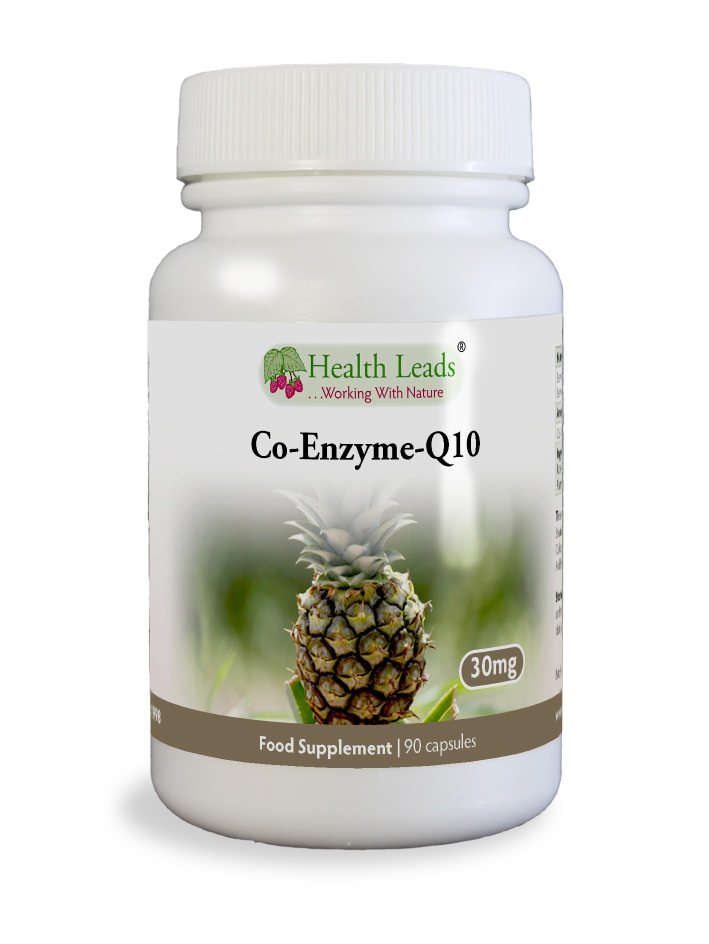 Coenzyme Q10 (CoQ10) 30mg x 90 Capsules (No Magnesium Stearate)