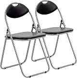 Harbour Housewares Padded Folding Chair 2 Pack - Metal Frame, 114kg
