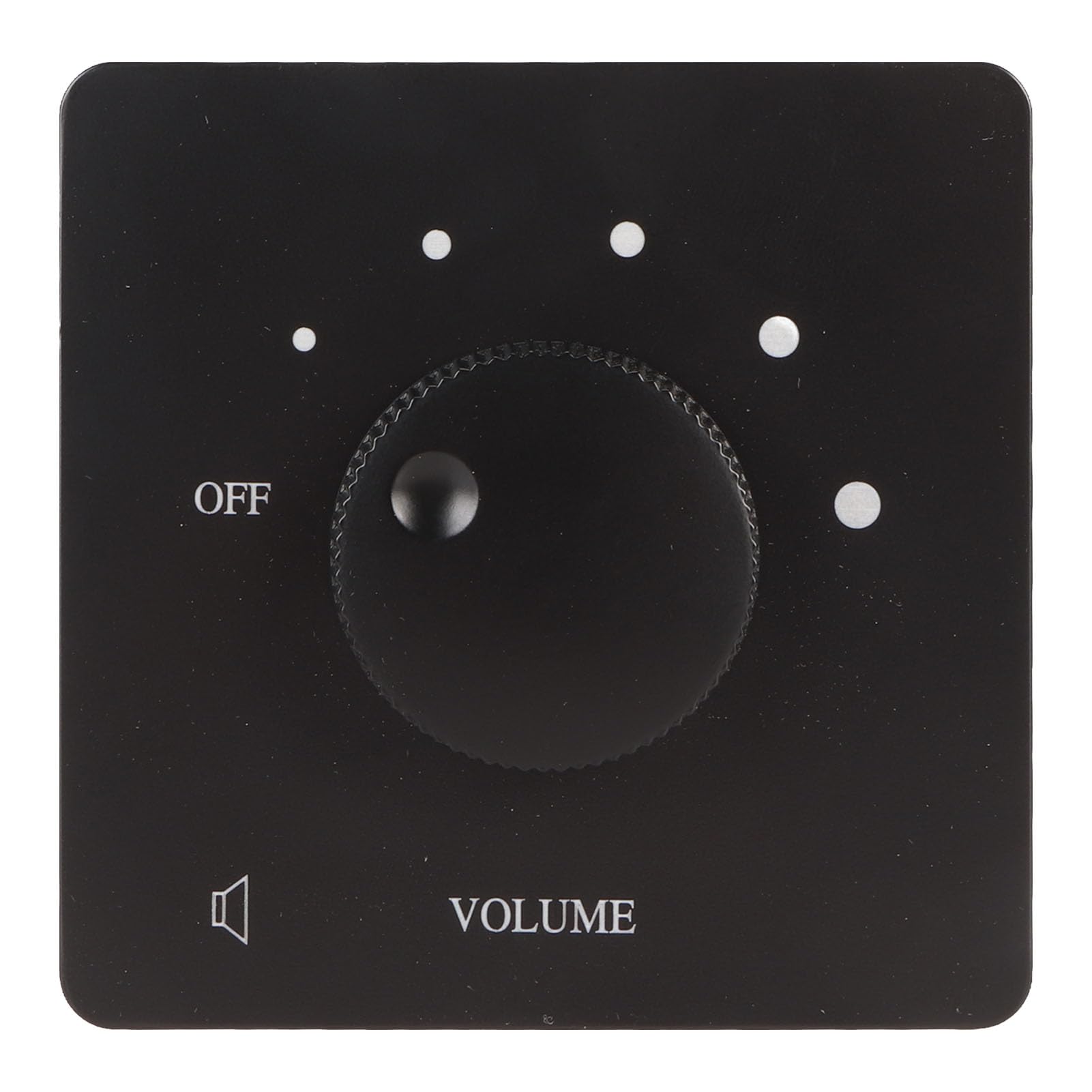50W in Wall Volume Control, Flush in Wall Plate Rotary Knob 5 Gears Tuning Knob Volume Controller for Home Ceiling Speakers Multimedia Audio Controller (Black)