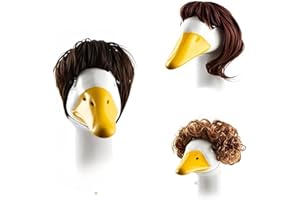 jkahh 3 PCS Porch Goose Outfit, Cute Porch Goose Wig, Funny Dog Cat Role Play Wig for Lawn Goose Garden Goose and pet cats,dogs