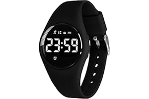 A ALPS Kids Watches for Girls Boys Digital Sport Watch with Step Counter Pedometer Vibration Alarm Clock, No App Waterproof Fitness Tracker Kids Watch Boys Girls Teens Students Ages 5-16
