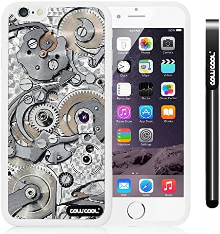 CowCool® Apple iphone 6 4.7 Inch Soft Silicone Gear tour machinery White Shell Single Layer Case Case (Style4)