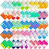 BINGLALA 50Pcs Mini Pop Keychain Fidget Toy Push
