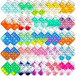 50 Pcs Christmas Pop It Keychain Simple Silicone