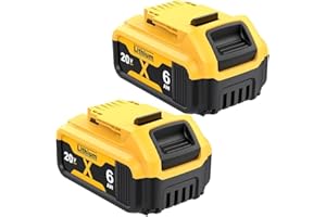 2Pack 6000mAh Replacement for Dewalt 20V Battery Max Compatible with Dewalt 20 Volt Lithium Battery XR DCB206 DCB200 DCB201 D