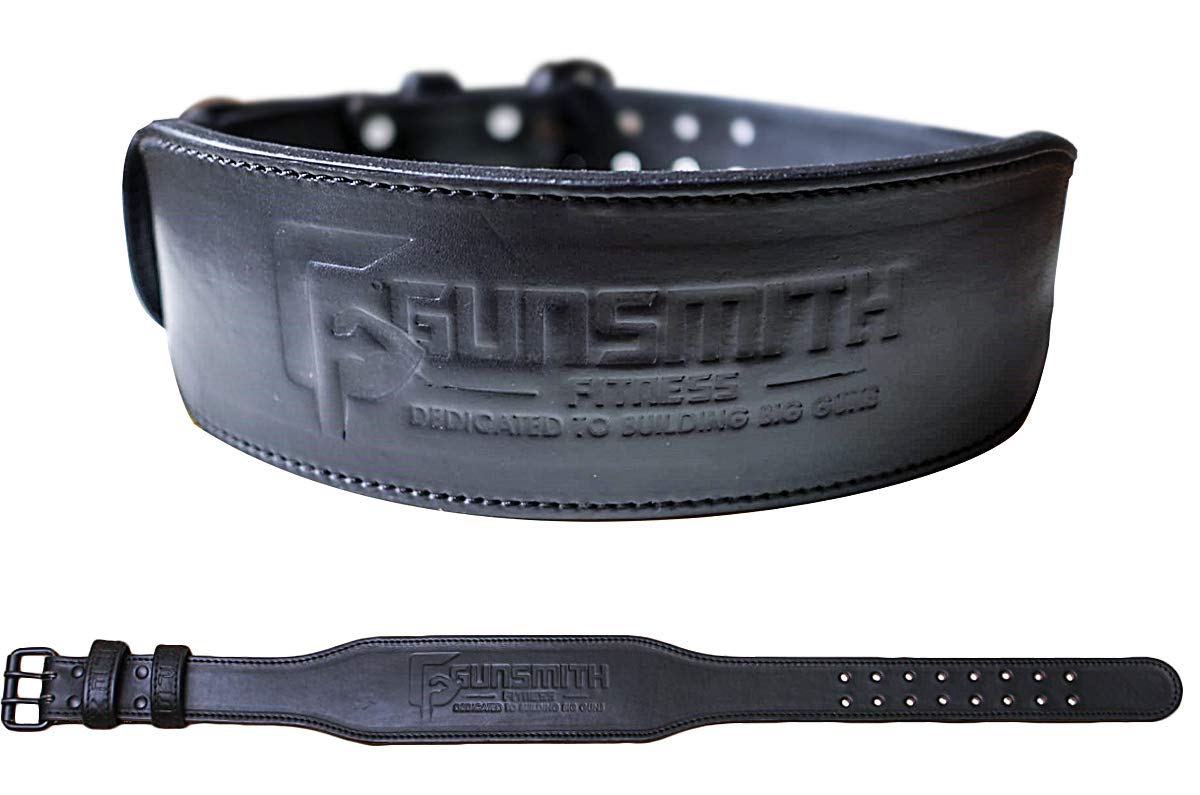 Gunsmith Fitness Apex Lifting Belt - Ultra Premium Handmade, All Black Olympic & Powerlifting (Olympic 6/7mm Double Prong, XXL)