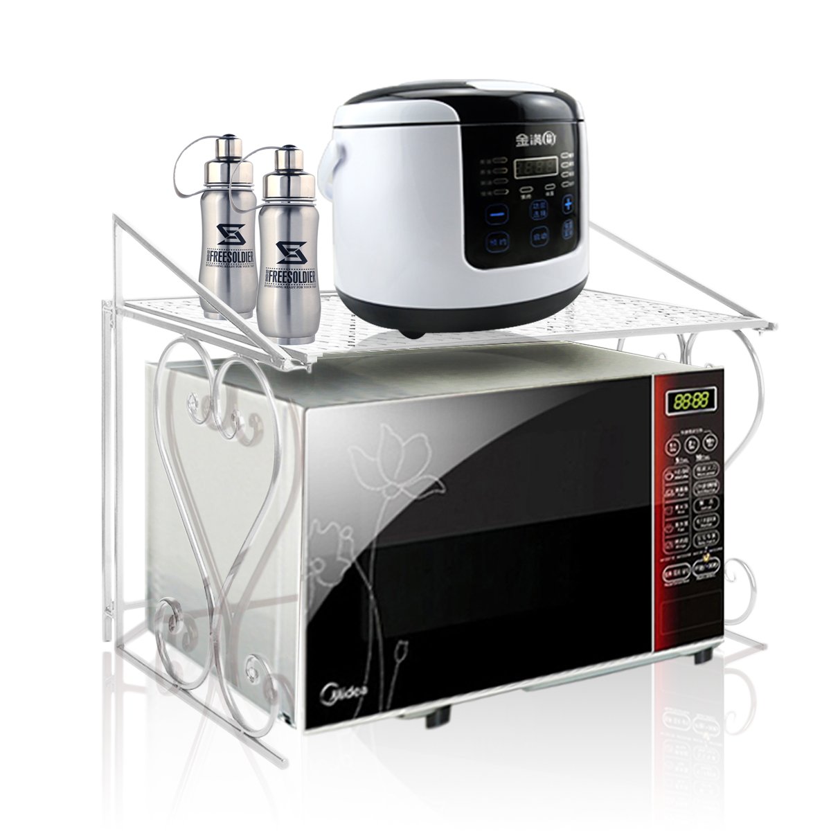 Dazone Metal Microwave Oven Storage Shelf