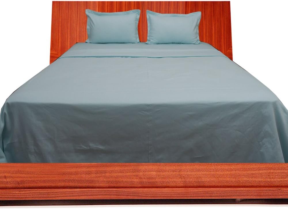 Relaxare Twin XL 300TC 100% Egyptian Cotton Aqua Blue Solid 4PCs Sheet Set Solid (Pocket Size: 29 inches)