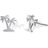 Boma Jewelry Sterling Silver Twin Palm Trees Stud Earrings