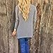 Merryfun Women's Tassels Hem Cloak Blouses Poncho Shirt Gray M