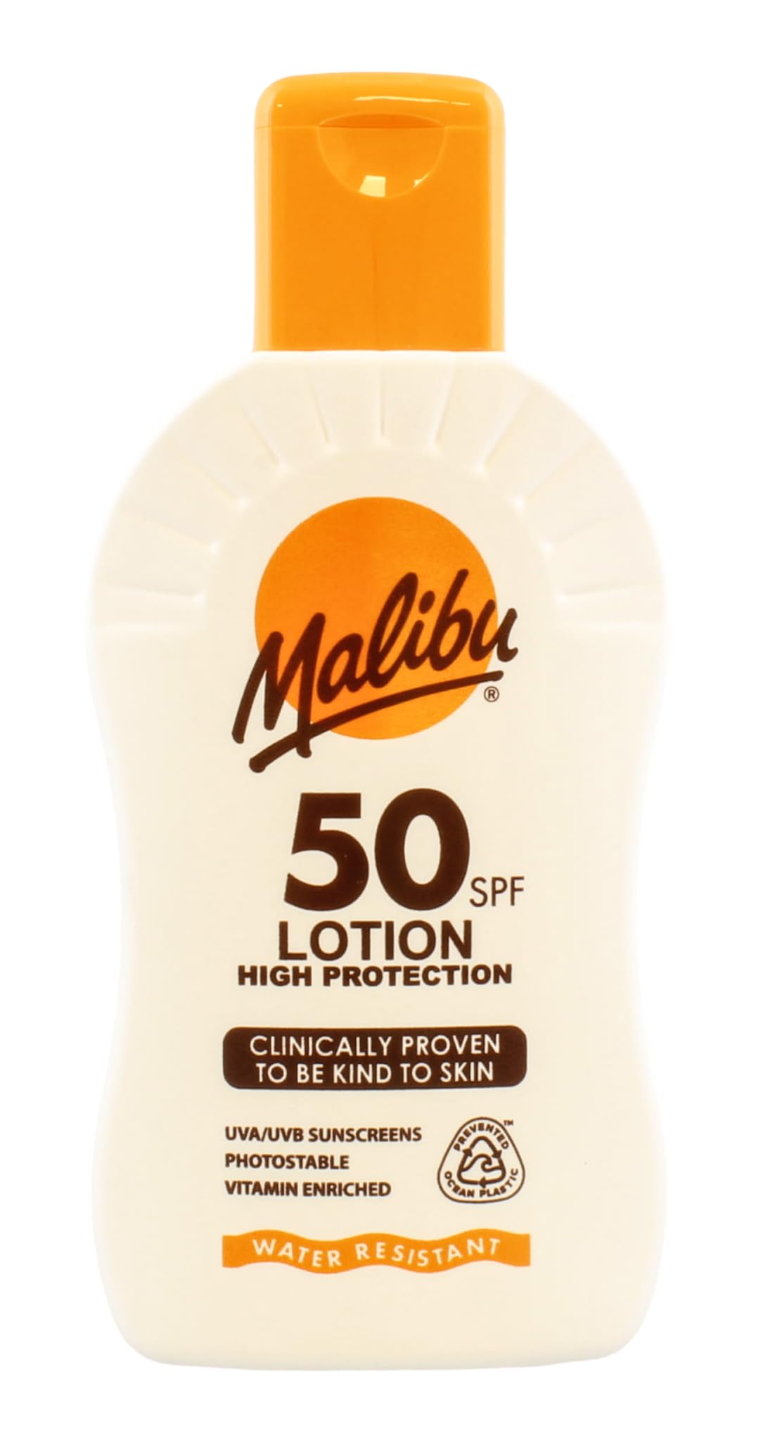 Malibu Sun SPF 50 Lotion, High Protection Sun Cream, Water Resistant, Vitamin E and Aloe Vera Enriched, 200ml