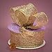 Premium Gold Glitter Ribbon - 10 Yards - 1 1/2 Inches Wide (Lamé Glitter Wired)