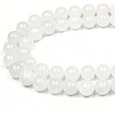 MJDCB Beads for Energy Bracelets Yoga Bracelet DIY Bracelet Natural Stone Beads White Jade 38 Pieces, 10mm
