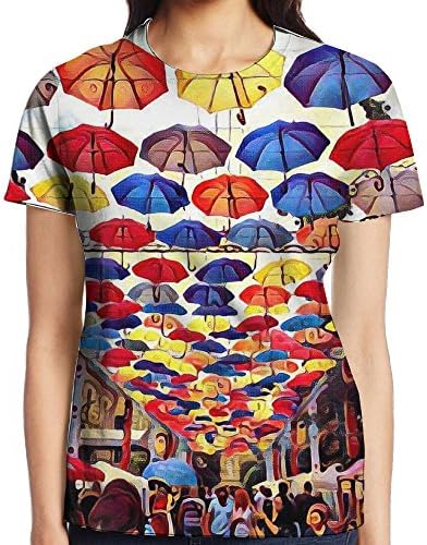 MNNS Wild Beast Woman Girl Graphic Fashion Umbrella Street Short Tshirts XL