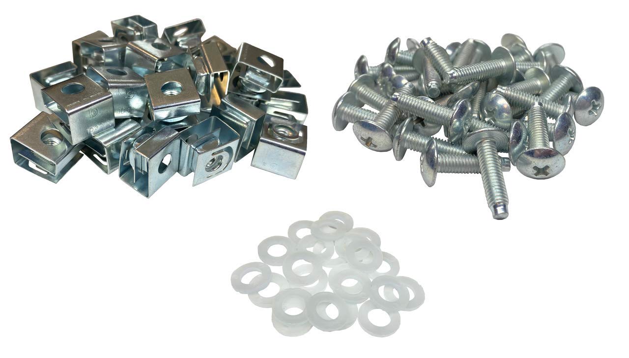 M6 Cage Nuts, Screws & Washers BLACK (10 Pack) - Adept Networks - View #2