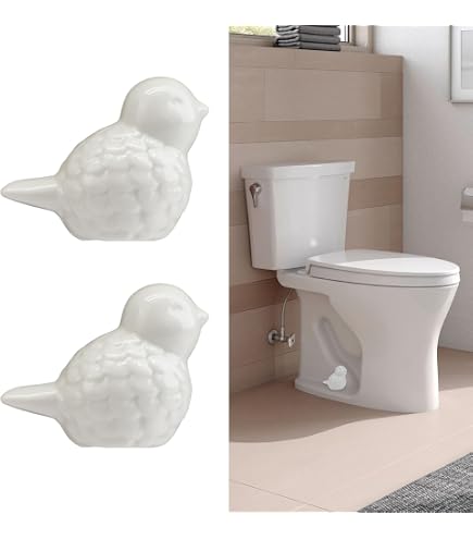 2-Pack Ceramic Bird Toilet Bolt Covers – Creative Decorative Screw Caps For Bathroom, Kitchen & Office