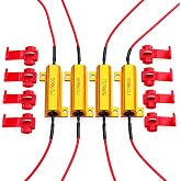 Aaron 4PCS 50W 6ohm Load Resistors | Fix LED Turn Signal Hyper Flash &amp; Error Code, Warning: Resistors Get Very Hot During Operation