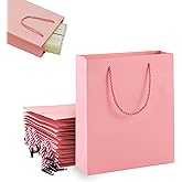 Ousaliyea Kraft Paper Gift Bags: 25Pcs Heavy Duty Paper Bags with Handles 7.9 x 5.9 x 2.4 Inches, Elegant High-end Kraft Pape