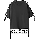 Covisoty Men's T Shirts Casual Cotton Cotton Short Sleeve Contrast Tee Shirts Hipster Hip Hop T-Shirt Basic Summer Tops