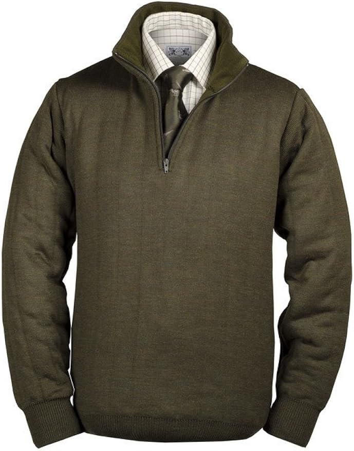 Quiltknit Lansdown Mens Heavyweight Zip Neck Country Jumper Without