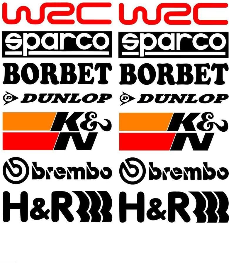 ISEE 360 Onlinemart Racing Sponsors Logo Decal for any Car (Vinyl, 14 Pieces ) - Pack of 2