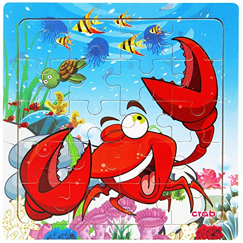 Wooden Jigsaw Puzzles for Kids Age 2-5 Year Old Animals Preschool Puzzles for Toddler Children Learning Educational Puzzle Toys for Boys and Girls (Set of 4 Puzzles)