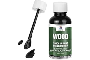 SENVEN Wood Touch Up Paint High Gloss Black Touch Up Paint Pen for Wood Scratch Repair Chips Spots Refinishing Kitchen Cabinets Furniture Doors Tables Dressers Trim Repair 1.5 Oz Interior/Exterior Waterproof