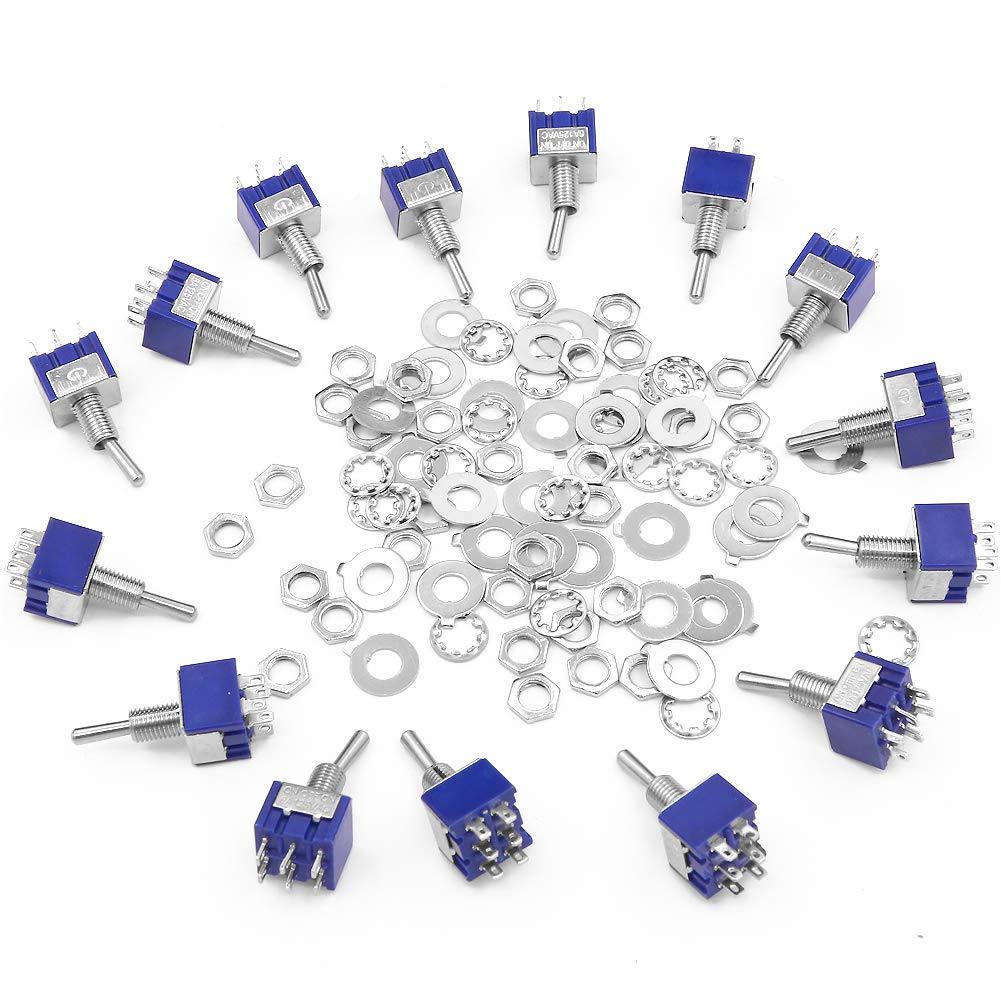 Interruttore A Levetta 2 Pin ON-ON - 10 Pezzi Blu Scuro Per Auto, Barche, Cruscotti, 6A 125V AC - Foto 9
