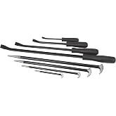 Klutch Pry Bar Set, 8-Pc. | Eight-piece pry bar assortment, Multiple leverage options, Pulling, Positioning, Separating parts in shop work