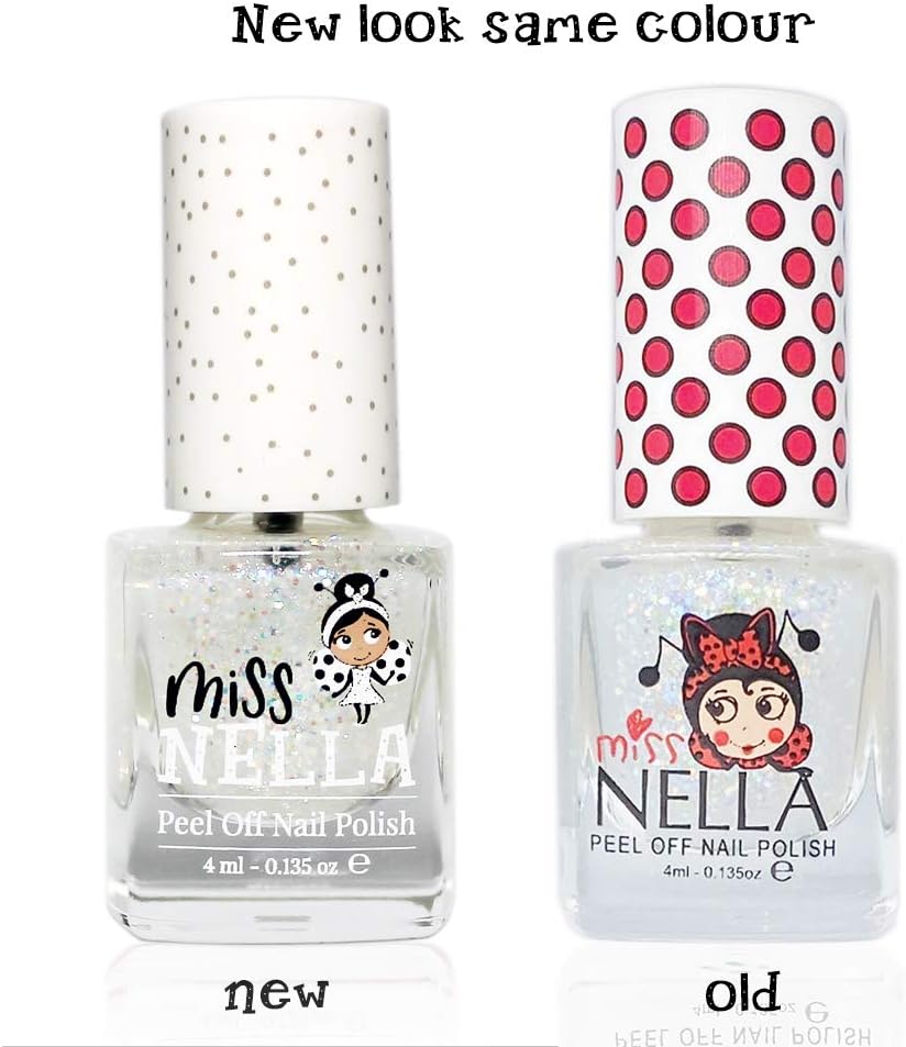 Miss Nella Party Collection CONFETTI CLOUDS- Special Glitter Clear Nail Polish for Kids with Peel-off, Water Based - Image 5