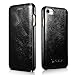iPhone 7 Leather Case, Icarercase Genuine Vintage Leather Flip Folio Opening Cover in Curved Edge Design, Side Open Case with Hidden Magnetic Snap for Apple iPhone 7 4.7 Inch (Black)
