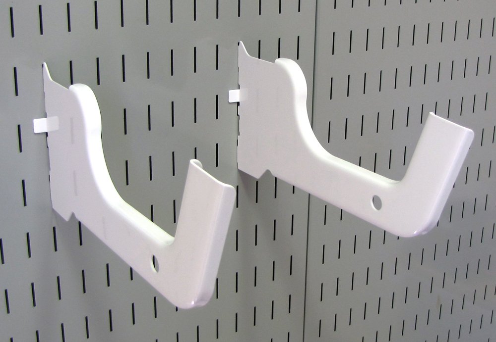 Wall Control Heavy Duty Pegboard Hook Slotted Hook Pair - White (10-HD-012 W)