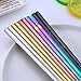 Oksale 1 Pair Stainless Steel Tableware Colorful Length 23cm Chopsticks (Multicolor)