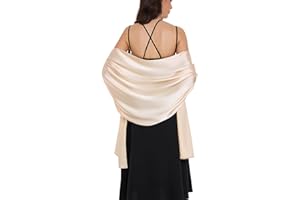 Fttyeiby Shawls and Wraps for Evening Dresses Satin Shawl Wraps for Women Wedding Formal Shawl
