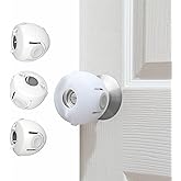 Heart of Tafiti Child Proof Door Knob Covers, 4-Pack, White - Baby Safety Door Knob Covers for Toddlers, Snap-in Design for Easy Install, Durable &amp; Non Toxic, Fits Standard Round Knobs