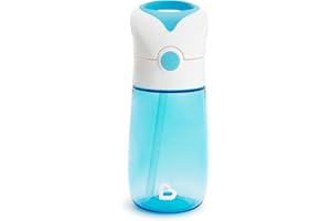 Munchkin® Flip & Go™ Toddler Sippy Cup with Straw, 12 Ounce, Ultra Durable Tritan Material, Blue