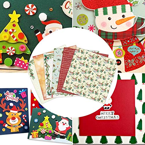 Zhanwang17 Background Decorative Paper - Christmas Pattern Paper Photo Album Decorative Paper Card Background Paper for Home Decorative