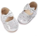 LAFEGEN Baby Girls Mary Jane Flats with Bownot Non Slip Soft Sole PU Leather Newborn Infant Toddler First Walker Cirb Dress Shoes