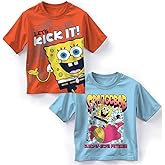 Nickelodeon Spongebob Squarepants Boys 2-Pack Short Sleeve Crewneck Graphic T-Shirt Bundle, 2-Piece Set for Kids and Toddlers