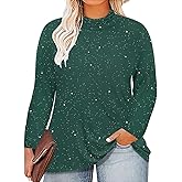 RITERA Womens Plus Size Tops Turtleneck Long Sleeve Mock Neck Shirts Fall Winter Tunics Base Layer XL-6XL