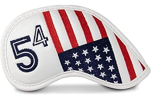 WTLJQQY 1pc Golf Wedge Cover or Set US Flag Iron Wedge Head Covers 52 56 60 Wedge Covers, PU Leather Golf Iron Covers Head Covers for Men Golfers