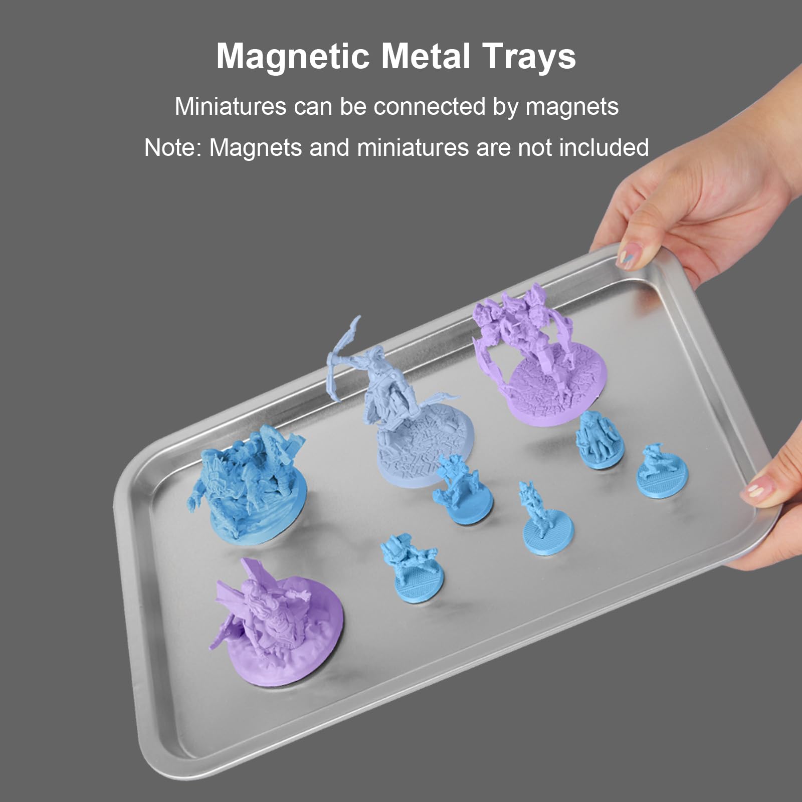 Famard Clear Acrylic Miniature Storage Case, Miniatures Carrying Case with 6 Magnetic Metal Trays, Miniature Display Case with Protective Door Compatible with Warhammer 40k