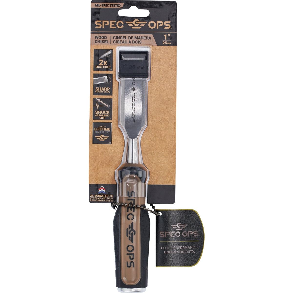 Spec Ops Tools Wood Chisel, 1/2" Blade, High-Carbon Steel Blade,...