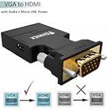 VGA to HDMI Converter with Audio (Old PC to TV/Monitor with HDMI) ,FOINNEX VGA to HDMI TV Adapter for HDTV, Computer, Projector with Audio Cable and Mini USB Cable, Plug and Play with Portable Size. &hellip;