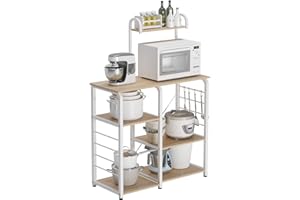 sogesfurniture 3-Tier / 4-Tier Kitchen Baker Rack Utility Storage Shelf Microwave Stand 35.4 inches Storage Cart Workstation 