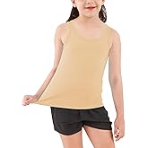 Dreammonkey Girls Tank Top - Soft Cotton Round Neck Sleeveless Stretch Undershirt for Kids 2T-14 Years