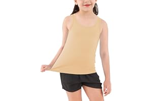 Dreammonkey Girls Tank Top - Soft Cotton Round Neck Sleeveless Stretch Undershirt for Kids 2T-14 Years